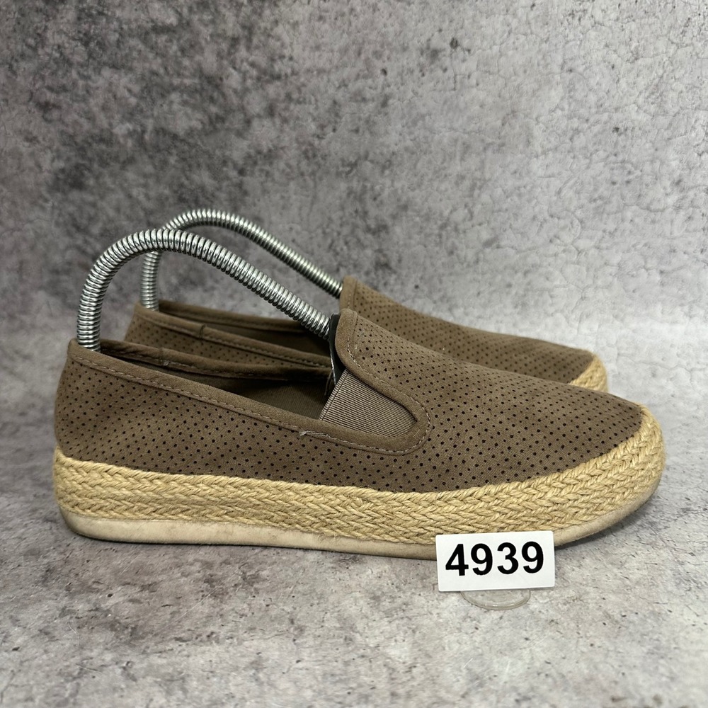 Esprit Nadine Slip On Espadrilles Womens Size 8 Taupe Perforated Jute Platform